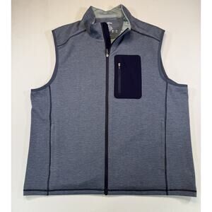 Flag & Anthem Vest 2XL Gray Full Zip Stretch Performance Chest Pocket